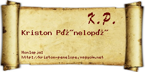 Kriston Pénelopé névjegykártya